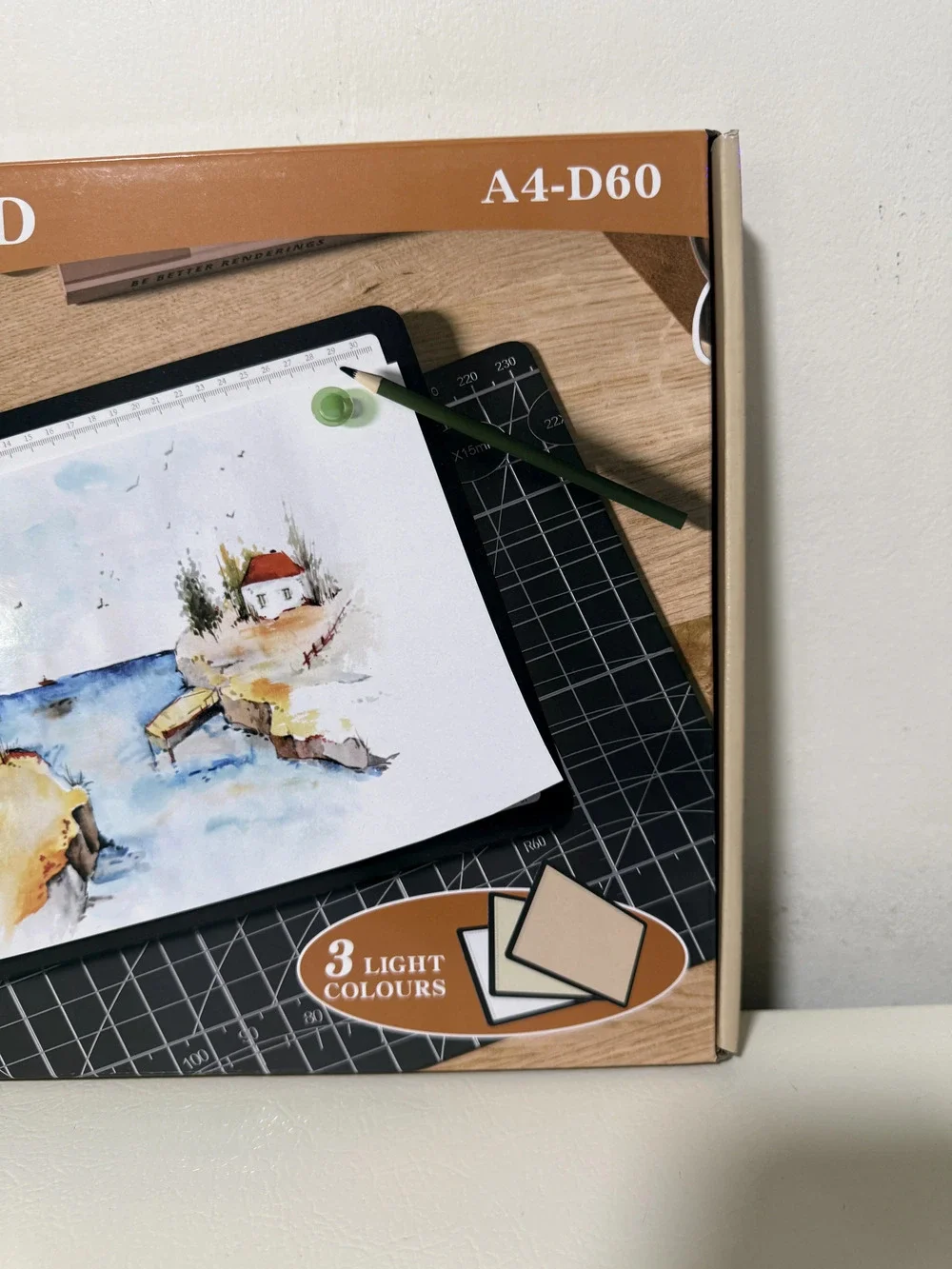 A4 LED Light Pad Rechargeable 4000mAh Tracing Box Diamond Painting Black